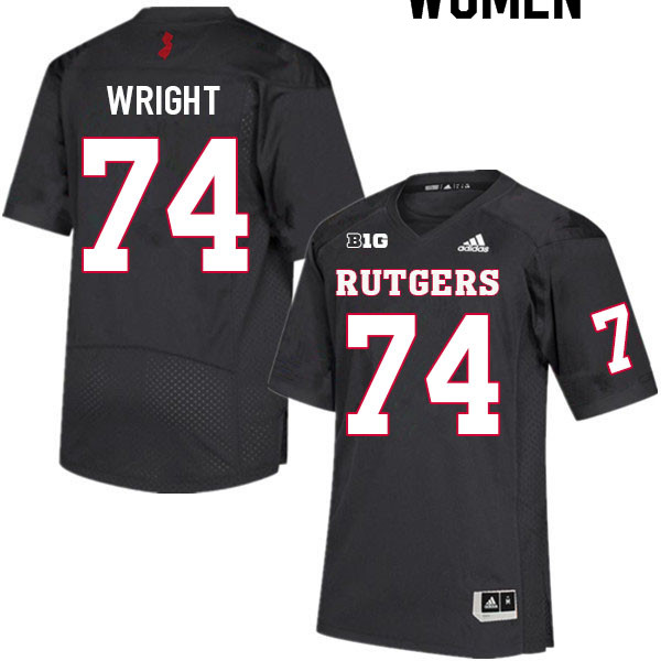 Women #74 Isaiah Wright Rutgers Scarlet Knights College Football Jerseys Sale-Black - Click Image to Close